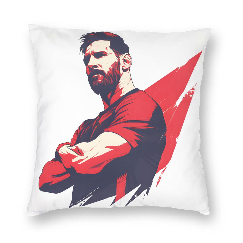 Football Messis Pillowcase Soft Fabric Cushion Cover Gift Throw Pillow Case Cover Home Zippered Xcm