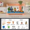 Goldfish Tank Desktop Aquarium with Filtration, Oxygenation, and Lid - Ecological Landscaping All-in-One for Living Room Household Use.