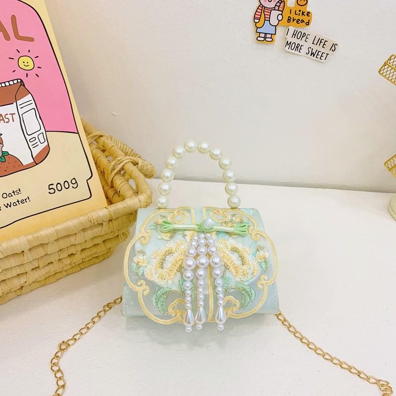 Sweet & Stylish Pearl Handbag for Girls – Cute Ancient Style Coin Purse & Crossbody Bag