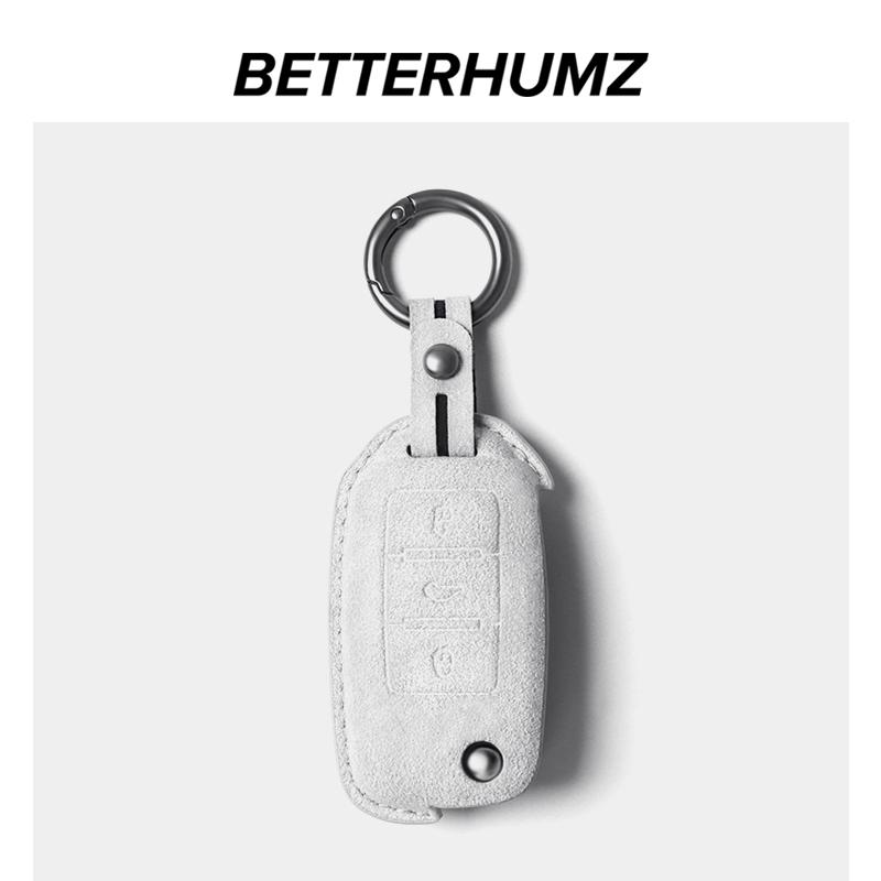 For Volkswagen VW Polo Tiguan Golf Jetta Beetle Eos Scirocco Up Transporter Sharan Made of Alcantara Wrap Car Key Case Cover