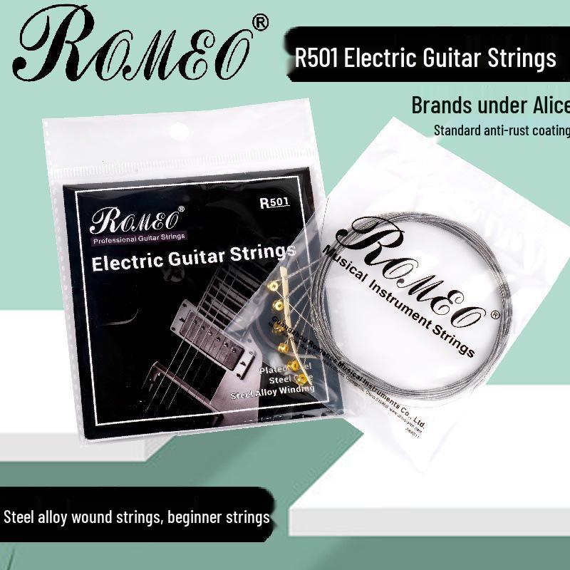 Alice R501 Electric Guitar String Set - Steel Romeo Strings for 1st To 6th Strings