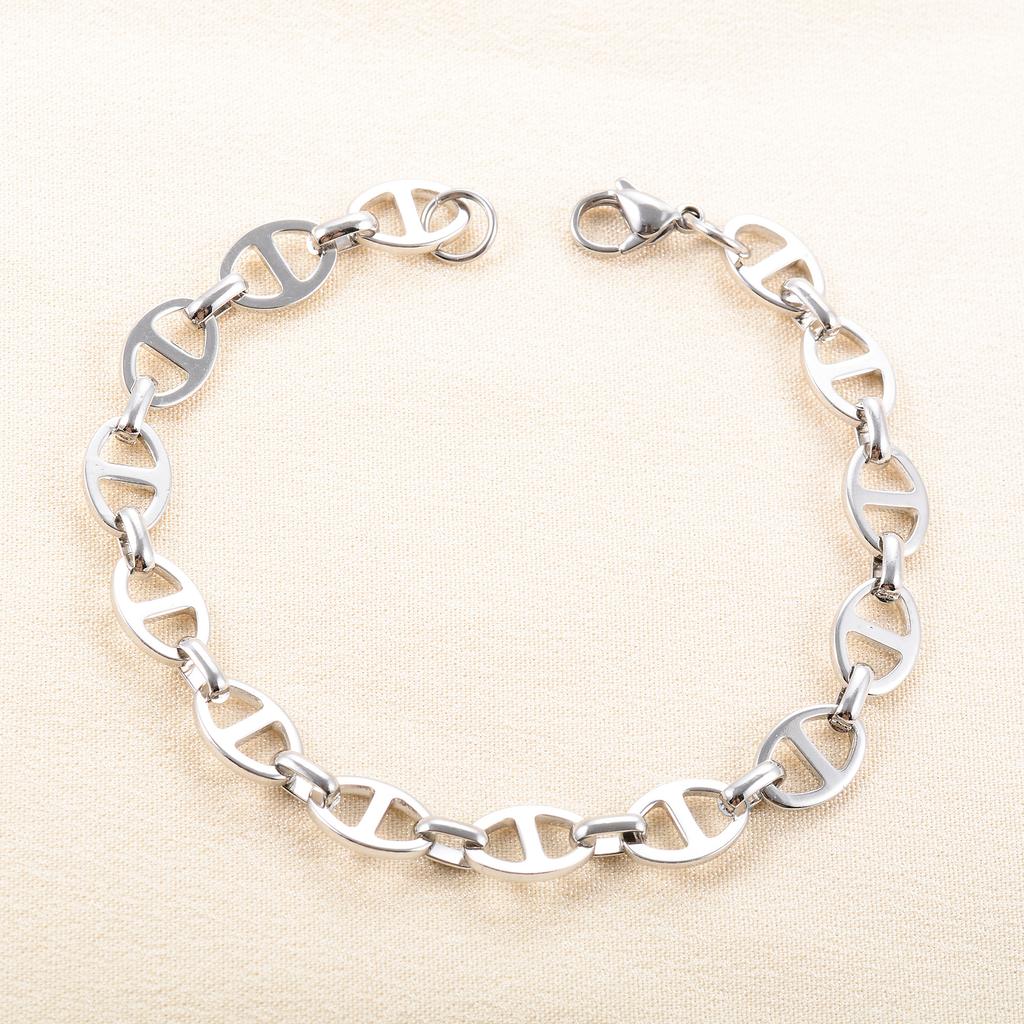 Cute Shape Stainless Steel Bracelet Link Hand Chain for Women Mens Hiphop Rock Punk Boy Wristband Anklet Bangle Metal Jewelry