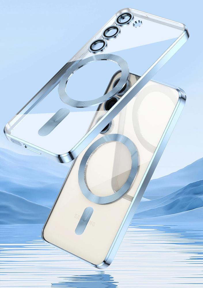 Case for Samsung Galaxy A35 5G, Electro MagSafe, blue + Glass Screen Protector
