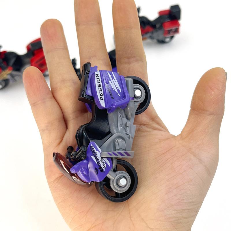 6Pcs/Set Mini Motorcycle Model Toys 6Cm Metal+Pvc Motorbike Simulation Car Ornaments Collection Vehicle Decoration Kids Adults