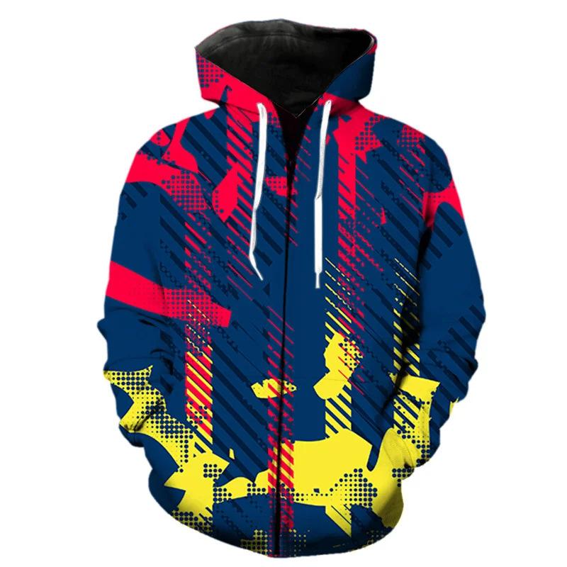 3D Colourful Letter Graffiti Print Hoodie Men's Sweatshirt Hooded Sweatshirt Fashion Pullover Hooded Sweatshirt