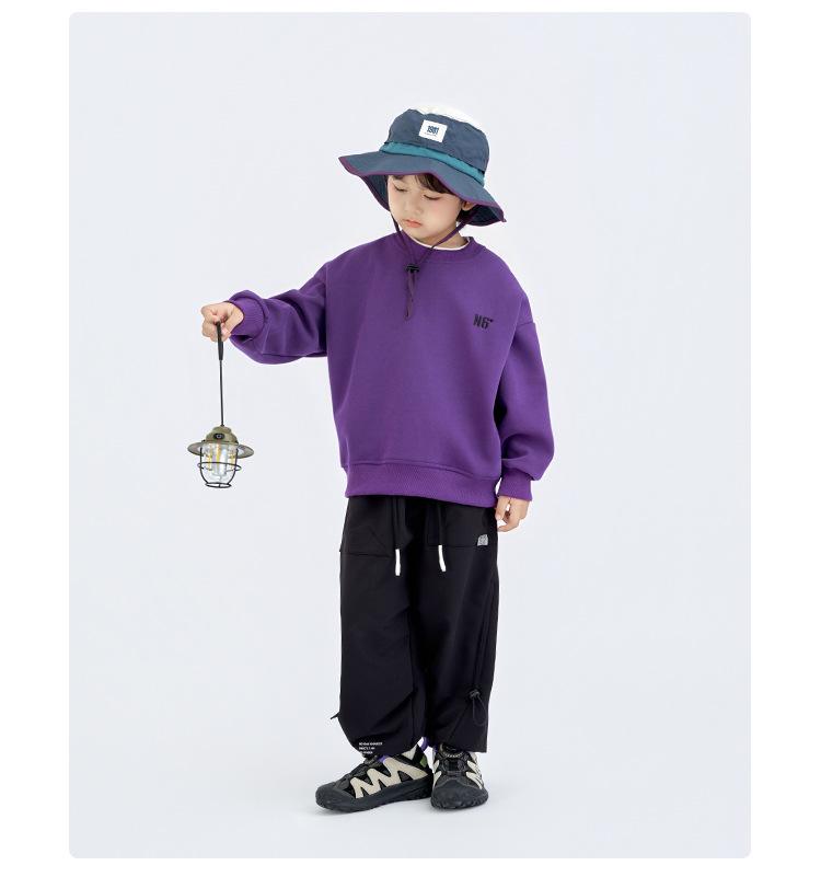 2025 Autumn Stylish Boys' Layered Two-Piece Spliced Sweatshirt T-Shirt, Long Sleeve Casual Top