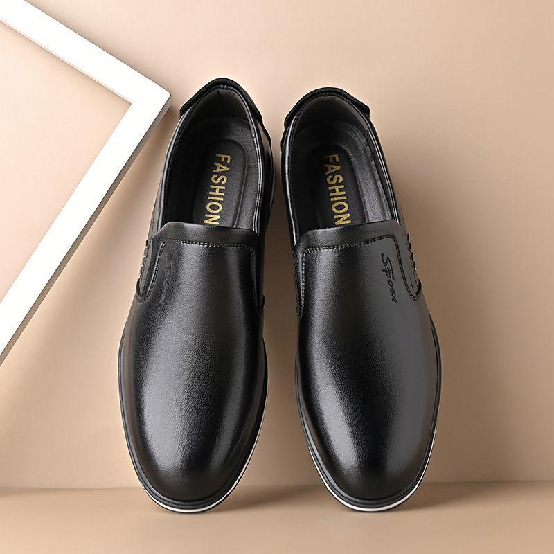Foreign Trade Large Size Leather Shoes Men's 2024 New Soft Leather Soft Sole Non-slip Casual Men's Single Leather Shoes Business Leather Shoes Men'