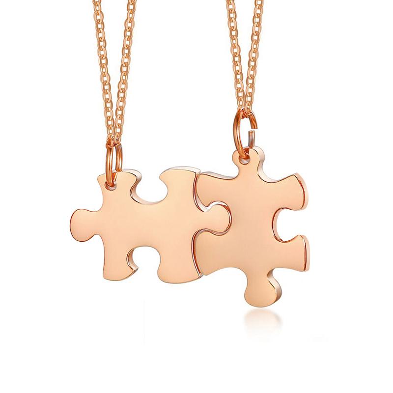 Personalized Puzzle Necklace Friendship Customized Pendant 2/3/4/5 Pieces Best Friends BFF Stainless Steel Bridesmaid Gift