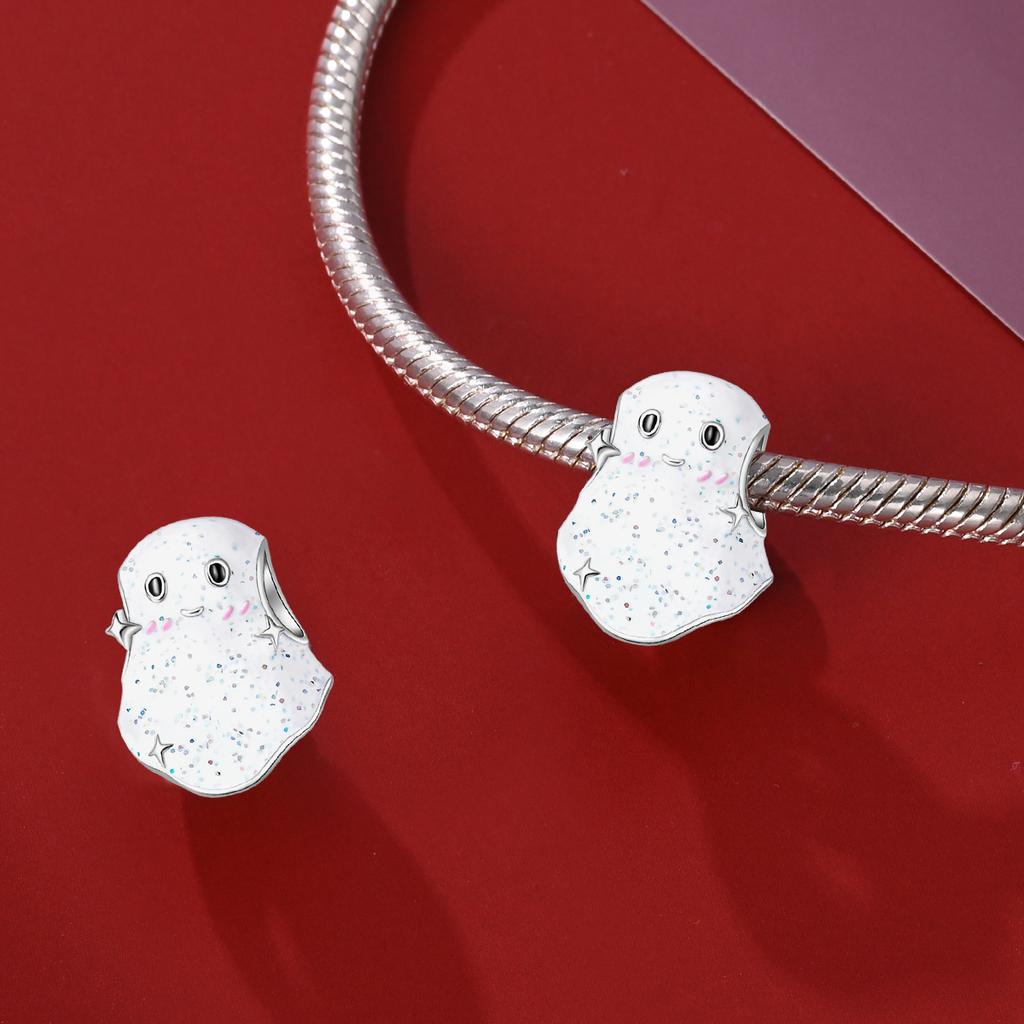 Genuine Beautiful Copper Charm Luxurious Little Ghost Bead Fits Bracelets DoItYourself Women Crafting Delicate Gifts