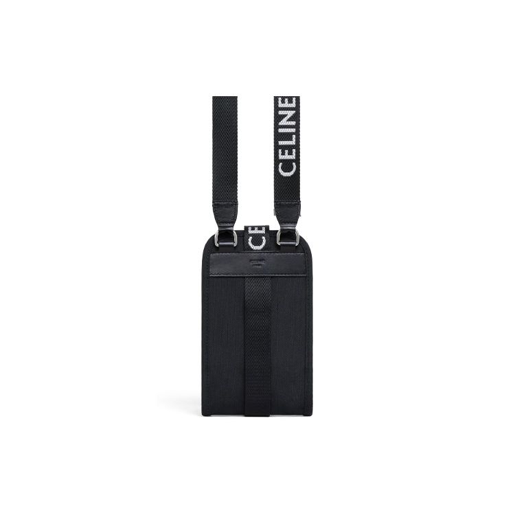 Celine Detachable Shoulder Strap Leather Crossbody Phone Bag Unisex Bags Black 10J212DVN-38SI