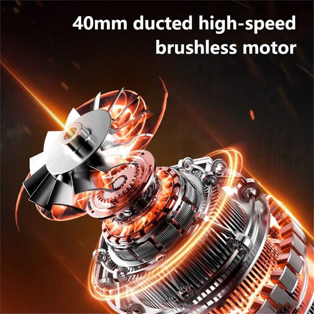 Souffleur Violent 340W Pression de Vent Moteur sans Balais 750G Ventilateur 12000mAh Soufflage de Poussière 40MM Nettoyage Souffleur d'Air