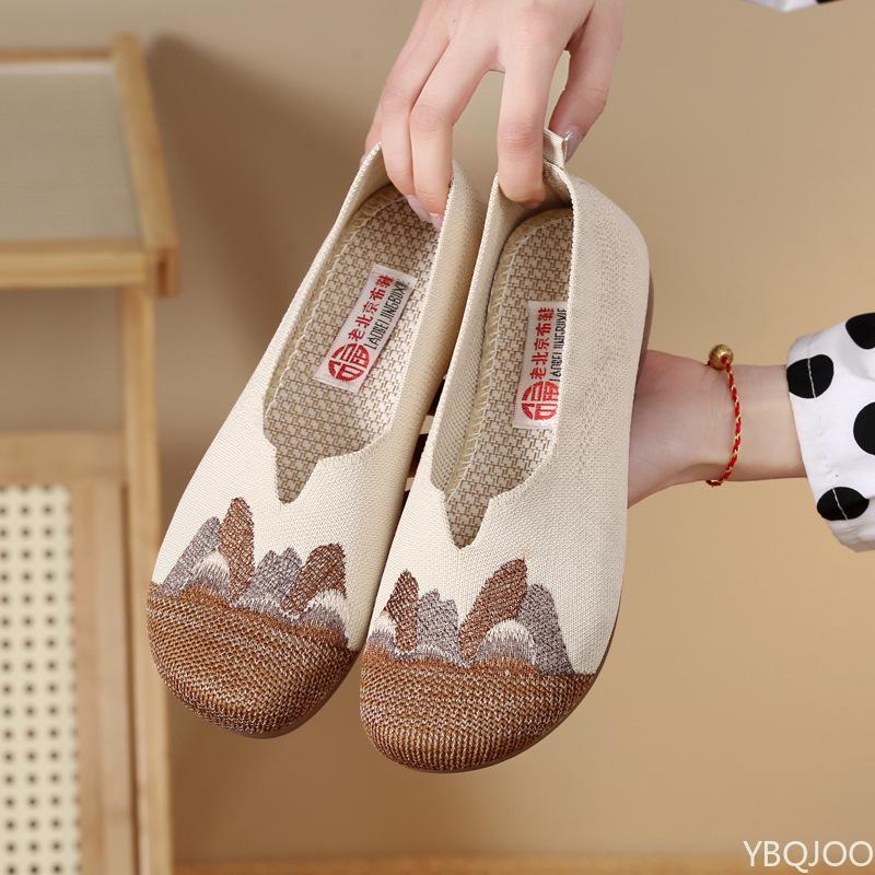 Fashion Women's 2025 new Flats Soft soled anti slip mom shoes Casual comfortable ladies flat Lightweight breathable female shoes Zapatos