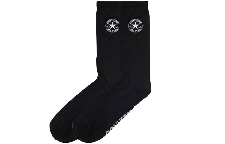Converse STARS Crew Socks Unisex 2 Pack Black 10023581-A01 L