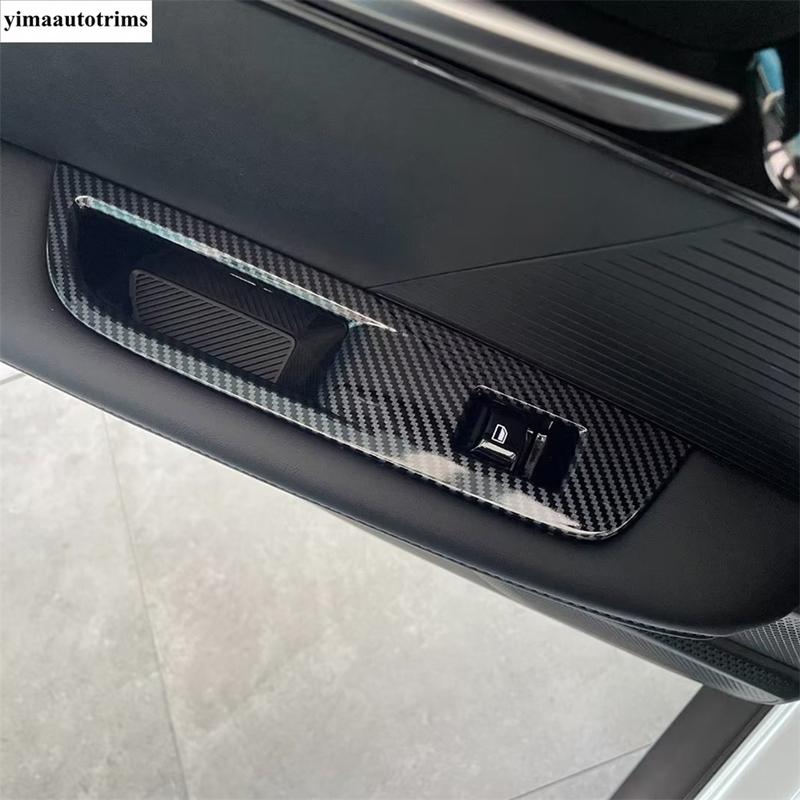 Car Inner Door Armrest Window Lift Button Control Panel Cover Trim For MG 4 EV  2024 ABS Carbon Fiber Interior Accessories