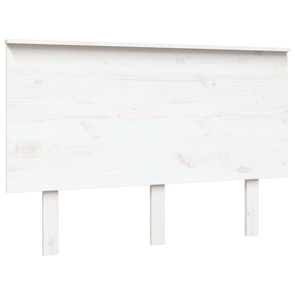 Vidaxl Wezgłowie Łóżka, Białe, 124X6X82,5 Cm, Lite Drewno Sosnowe