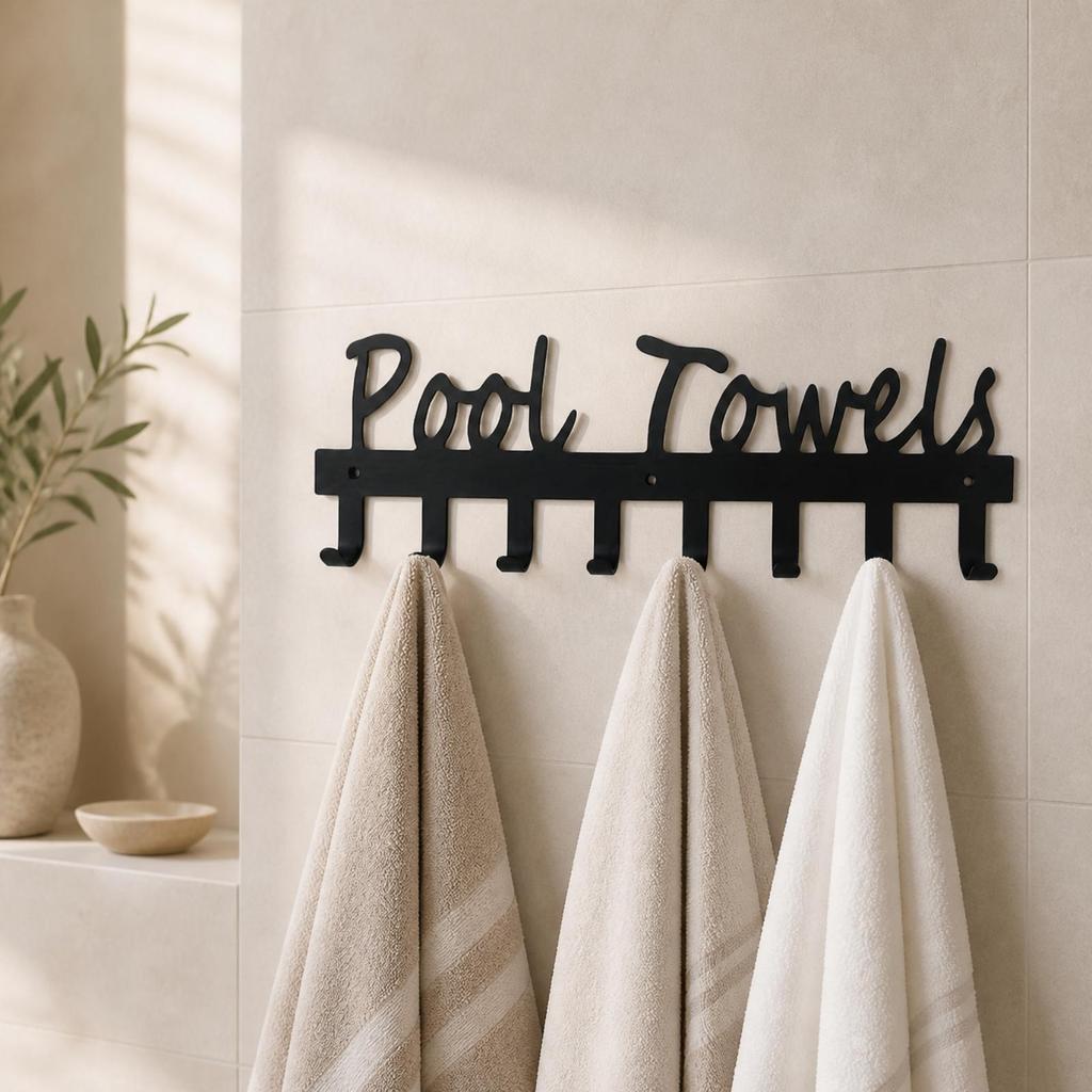 Pool Towel Rack Decorative Hook Matte for Bathroom