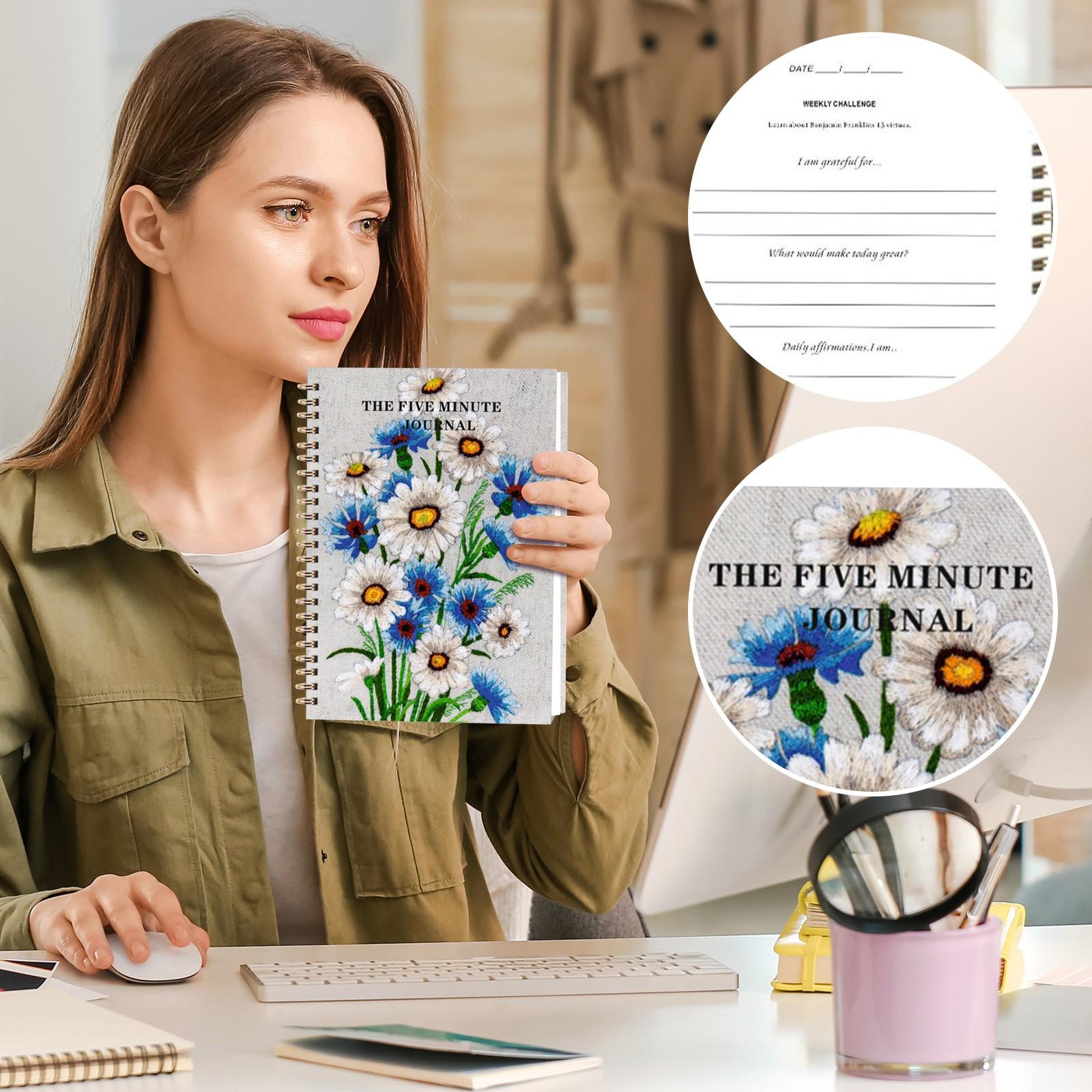 

NDEMl Пятиминутный журнал благодарности, Журнал благодарности с отрывными листами, Журнал осознанных размышлений и производительности, Недатированный печатный журнал One Size белый