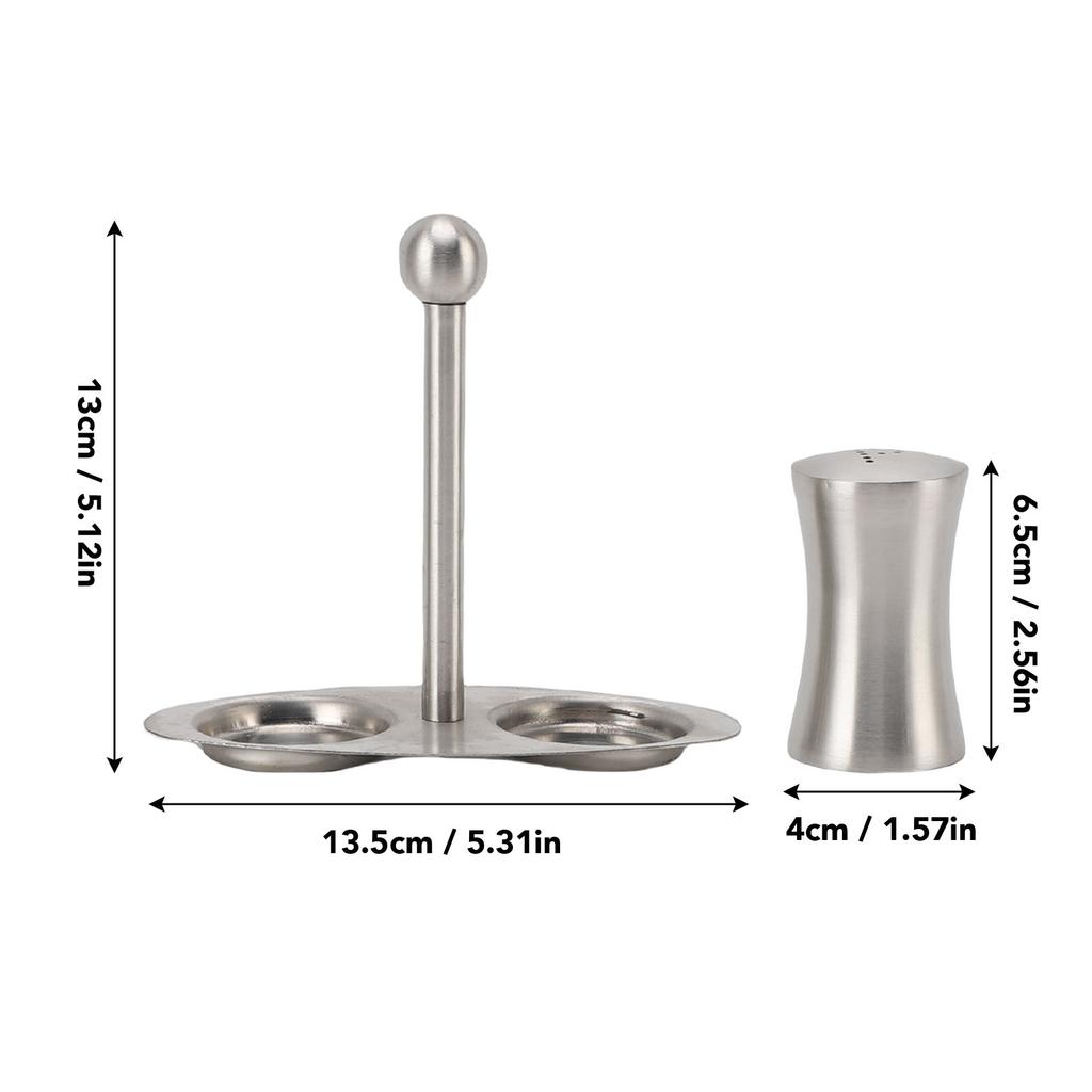 2 Buc. Sticlă Condimente Oțel Inoxidabil 304 Set Solniță cu Raft pentru Casă Restaurant