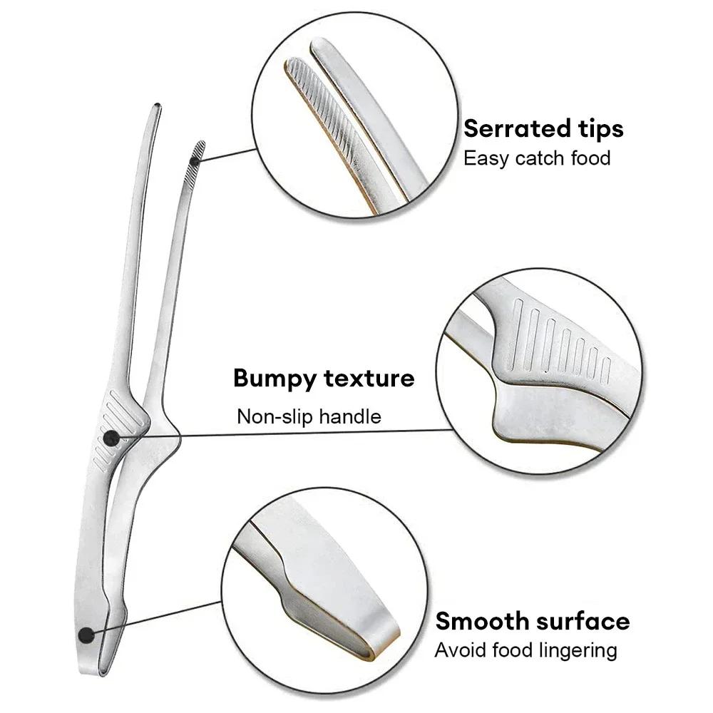 Korean Style Stainless Steel BBQ Food Tongs Barbecue Meat Toast Bread Steak Clip Hotel Restaurant Kitchen Supplies Accessories