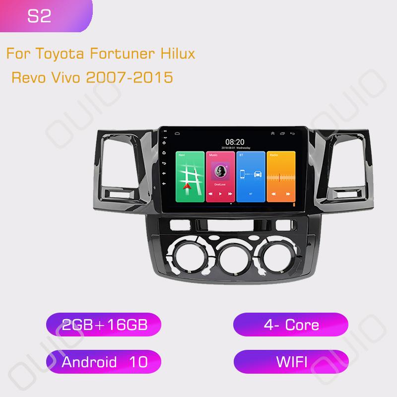 

2din Android10 автомобильный радиоприемник мультимедийный плеер Carplay Auto GPS навигация DSP BT RDS для Toyota Fortuner Hilux Revo Vivo 2007-2015