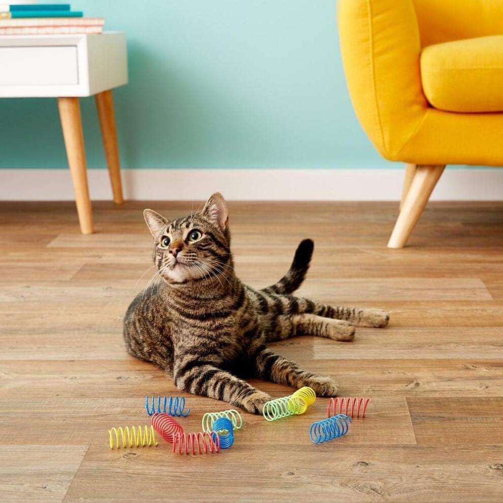 Promote Agility With Colorful Cat Spring Toys, Entertainment For Hours Through Extra Wide Springs For Stronger Bouncing, Interactive Cat Toy 12pcs