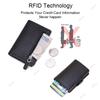 Rfid Carbon Fiber Credit Card Holder Men Wallets Slim Thin Mini Leather Metal Wallet Purse Black Wallet for Men  Wallet for Men