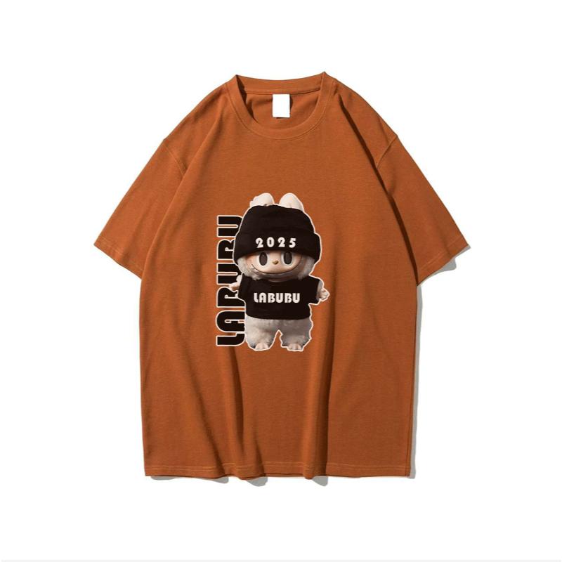Maise STUDIO Kapas T-shirt Print Labubu Seiras Untuk Lelaki Dan Wanita