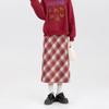 American Retro Plus Size Plaid Wool Skirt – Elegant Mid-Length Korean Style