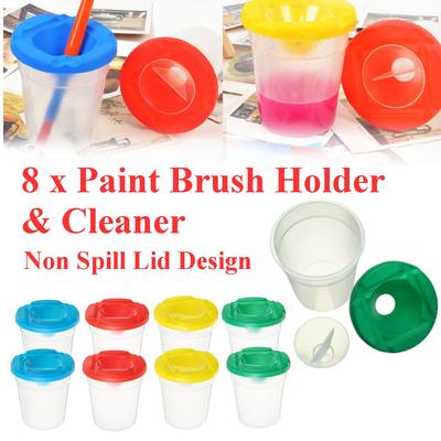 2pcs Paint Brush Cleaner Washer Container Lid Holder Pigment Cups Palette