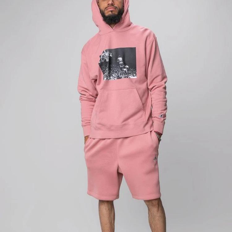 Air Jordan X Union LA Co-Branded Printed Hoodie Men Hoodie Pink CV1349-685