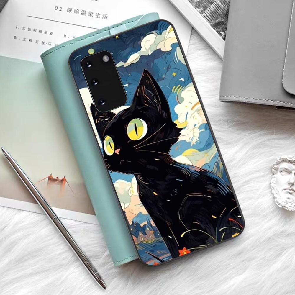 Starry Sky Cat Phone Case For Samsung S 9 10 20 21 22 23 30 23 24 Plus Lite Ultra FE S10lite Fundas