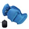 Inflatable Neck Pillow for Travel Office Rest With Air Pumps Storage Box Double Sideds Fabric TPU Materials