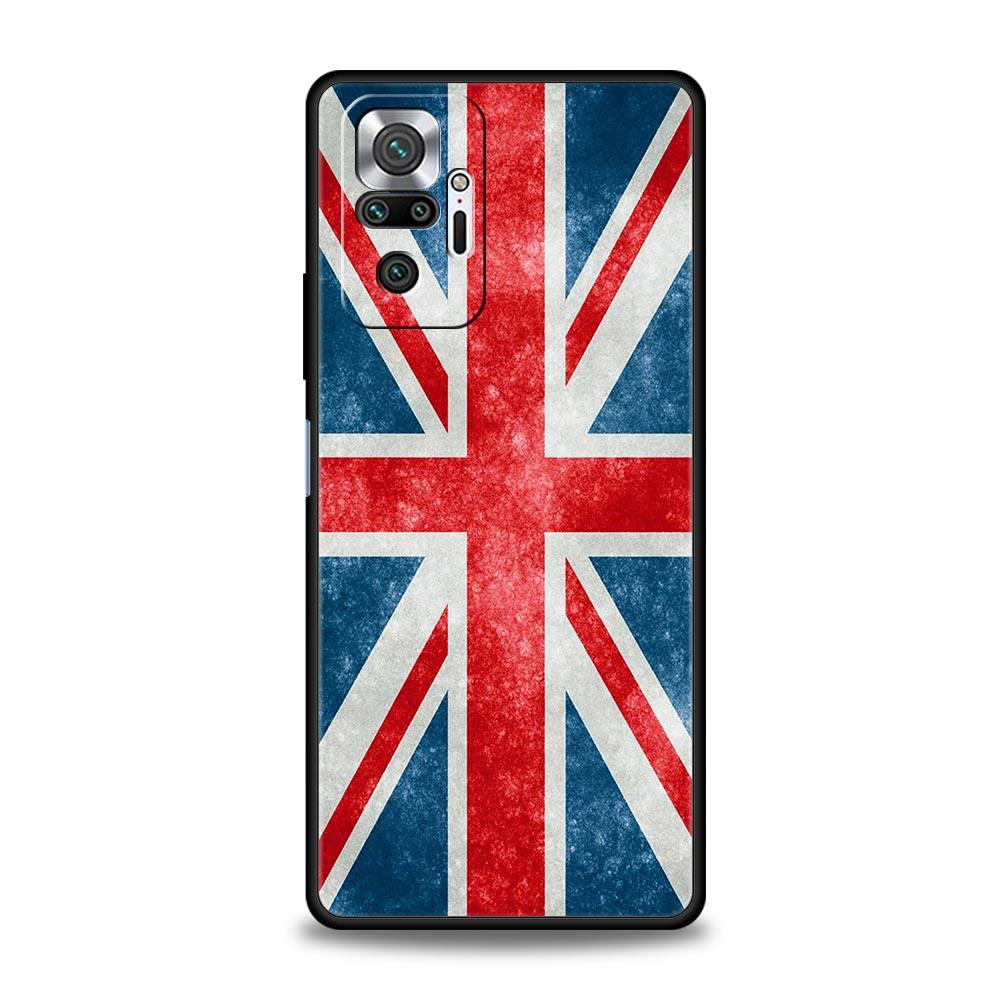 England UK Flags Phone Case For Xiaomi Redmi Note 14 13 5G 10 11 12 Pro Plus 4G 14C 13C 12C 10C Black Cover