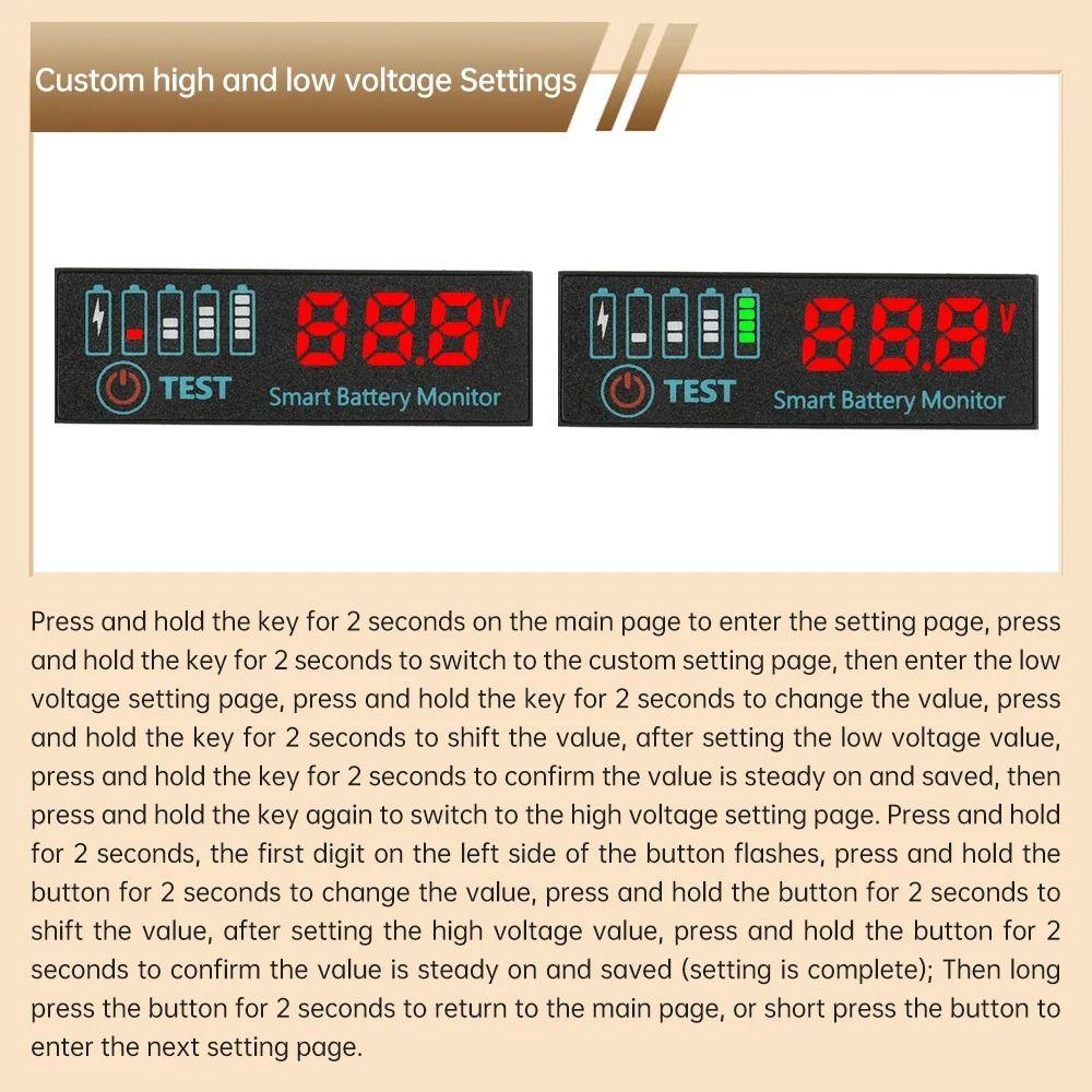 1Pcs LED Display Battery Level Indicator DC7-55V LCD Display Meter  Electronic