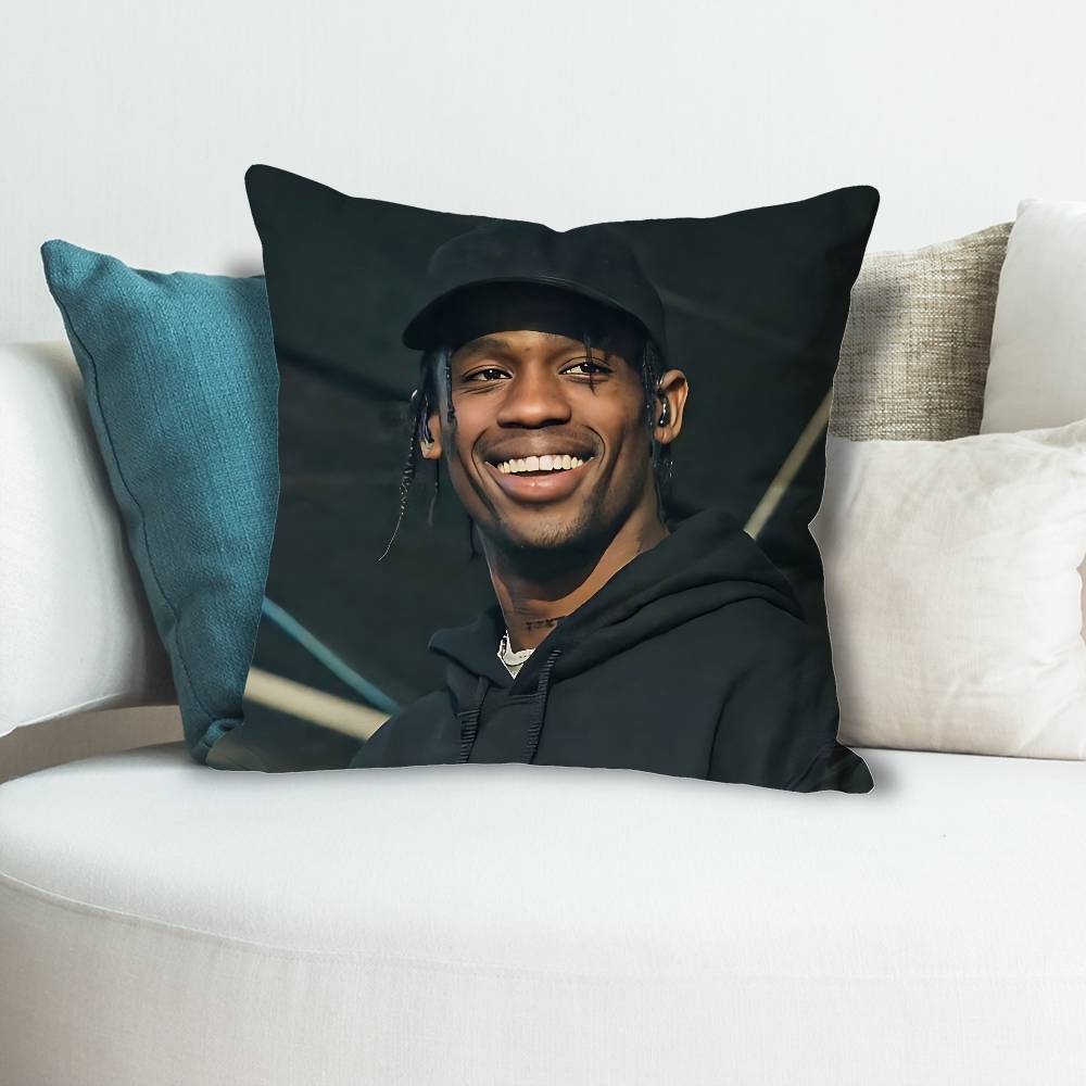 TTravis SScott Singer Pillow Cases for Bedroom Living Room Sofa Home Decor Polyester Cushion Cover with Zipper