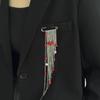 Salircon Fashion Exquisite Mini Red Horse Pendent Brooch Punk Long Tassel Chain Brooch Suit Decoration Clothes Accessory New