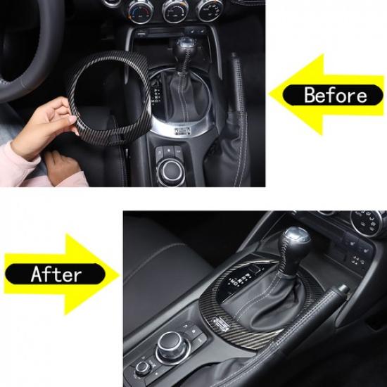 ABS Carbon Center Control Gear Frame Trim Cover For Mazda MX-5 Miata ND 16-