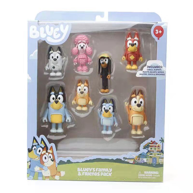 Bluey Family And Friends Action Figures Set With Eight Vibrant Pvc Models For Kids Gifts