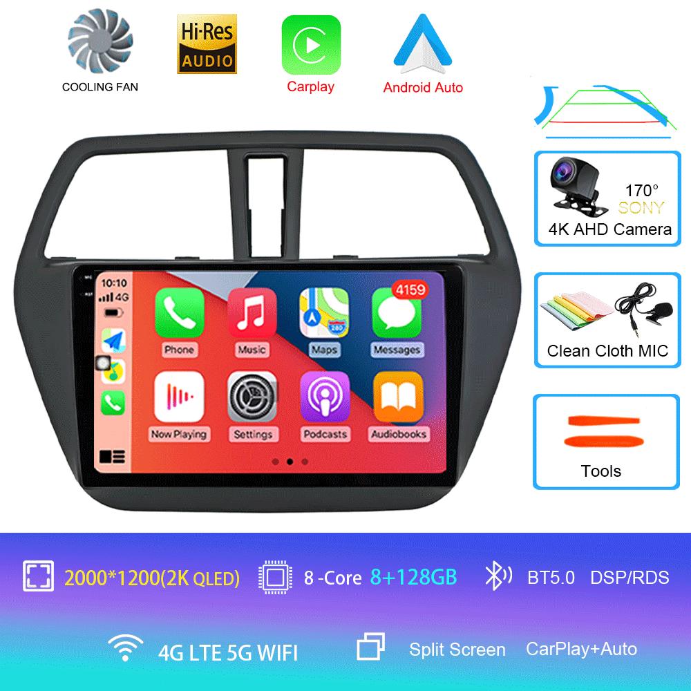 Android 14 Carplay Auto WIFI+4G Car Radio For Suzuki SX4-CROSS 2014-2017 Multimedia Video Player Navigation GPS Stereo Head Unit