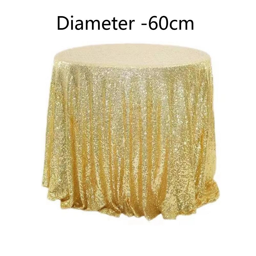 Polyester Sequin Tablecloth Solid Color Glitter Tablecloth Sparkling Table Cover  Wedding Birthday