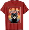 Funny Cat Bruh for Teens Boys Girls Unisex Women Meme Graphic TShirt Kitty Y2k Vintage Saying Tee Novelty Gift Short Sleeve Outfit
