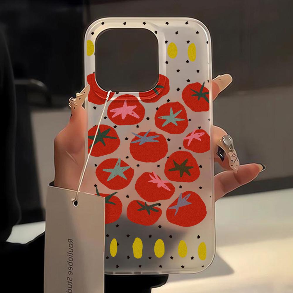 Fruit Lemon Cherry Phone Case For iPhone 16 Pro Case iPhone 11 12 13 15 14 Pro Max 16 Plus 12 13 Shockproof Matte Soft Cover