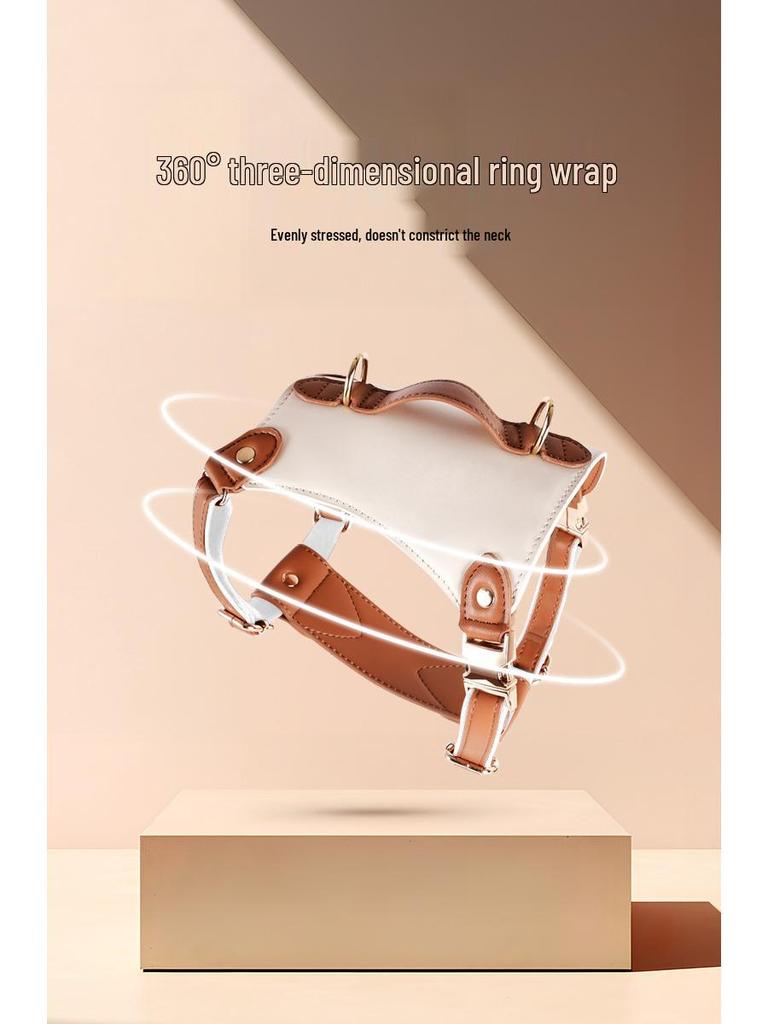 Luxury Leather Pet Harness & Leash Set for Medium & Large Dogs