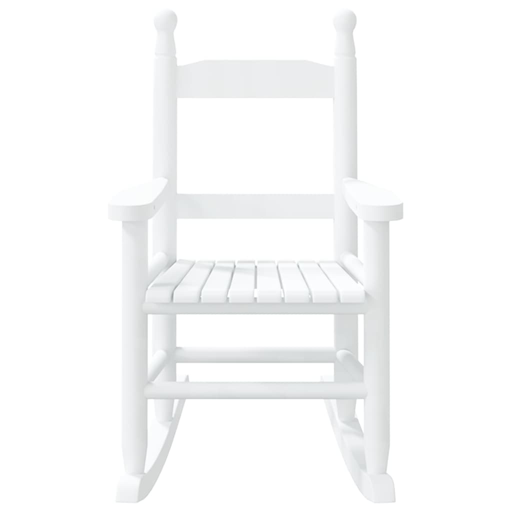 Vidaxl Children's Rocking Chairs, 2 Pcs, White, Poplar Wood