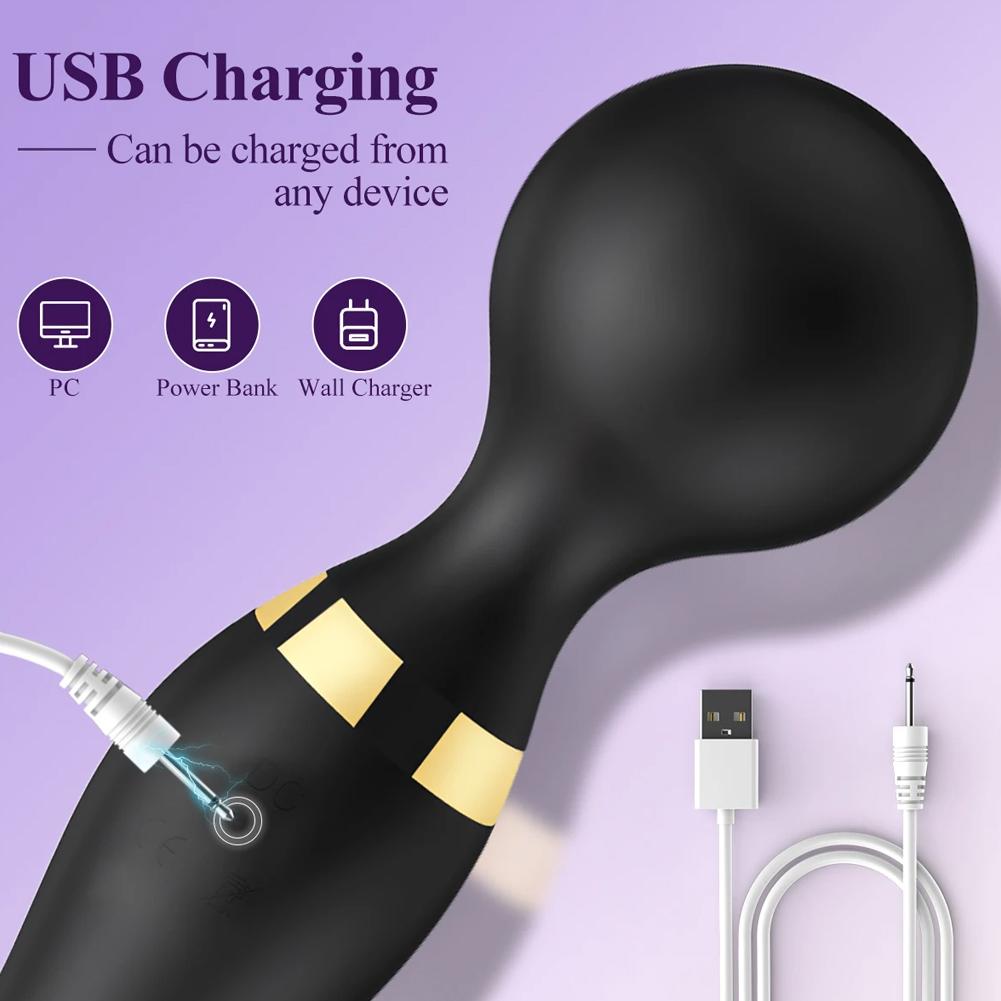 Powerful Double AV Massager Vibrator Female Magic Wand G-Spot Dildo Clitoris Nipple Stimulator for Women Sex Toys Couple Adults