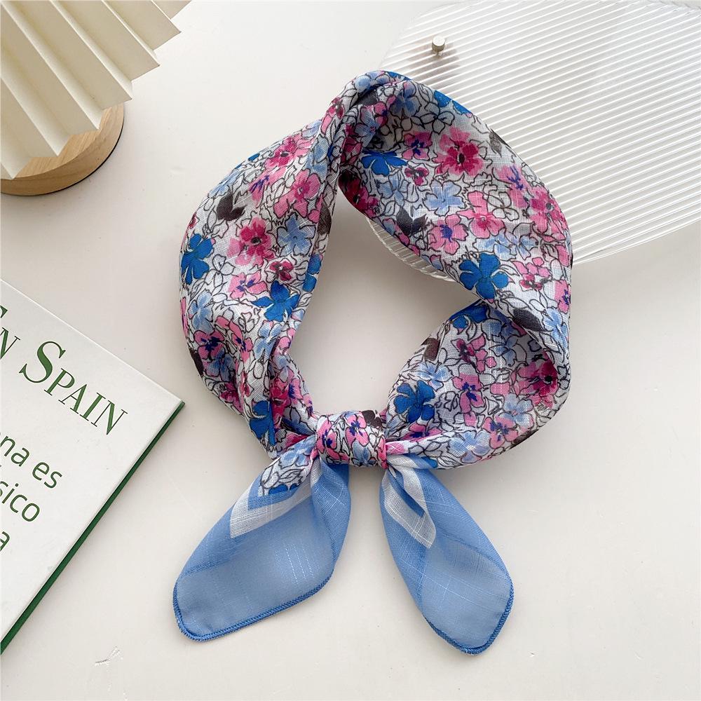 58 Cotton Linen Silk Scarf - Versatile Korean Fashion Neck and Head Bandana for Women