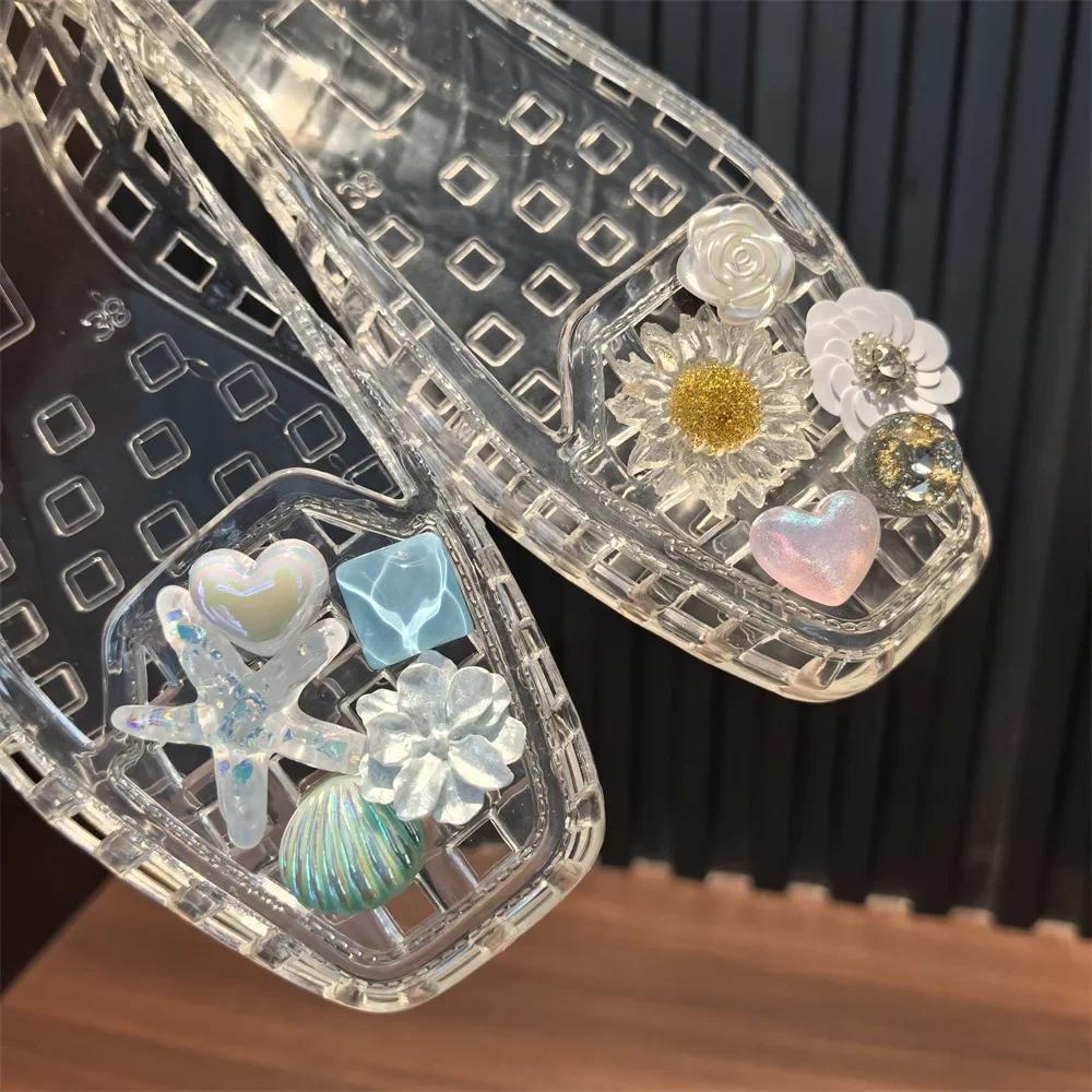 Set - Bead Flower Pearl Bow Sequin Charms DIY Detachable Fashion Crystal Shoe Decorations Accessories for Shoes 1 Complete Kit