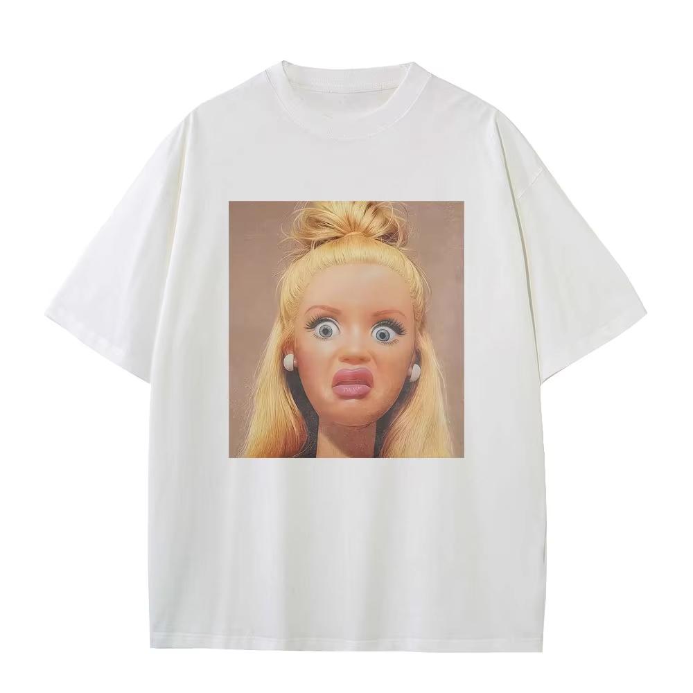 Hot Funny Disgusting Doll Meme Graphic Tshirts Unisexs Women High Quality Cotton T Shirts Unisex Oversized Short Sleeves Tshirts