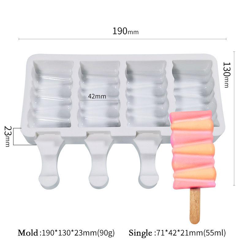 4 Cavities Christmas tree ice cream silicone mold stripes diamond love shaped mould Chocolate Cake fondant Making Set party gift