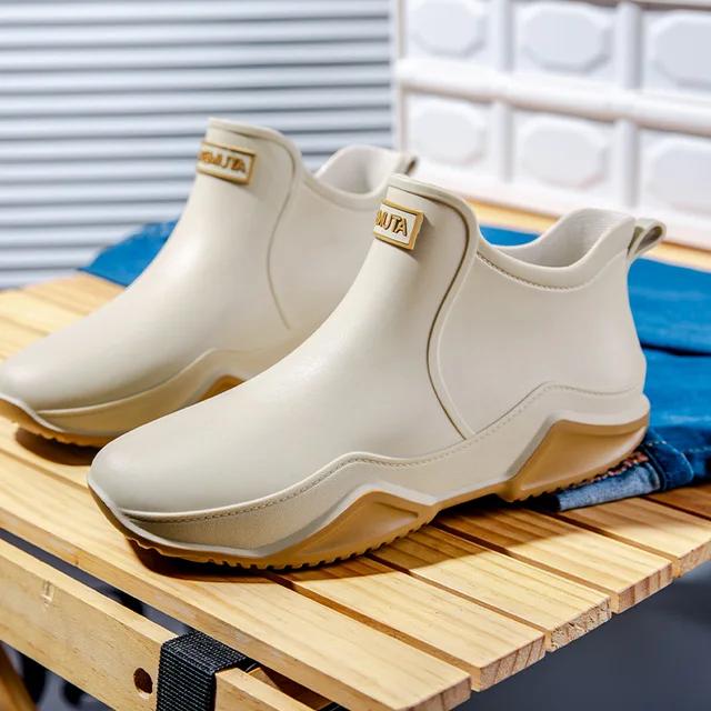 

Same style short rain shoes for men and women, couples, low cut anti slip water shoes, PVC wear-resistant rain boots, garden wat 44